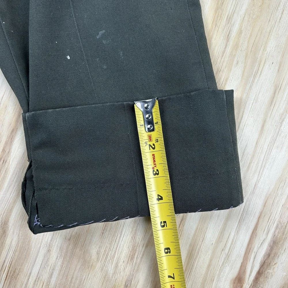 True Vintage 70s Gray Green Painters Pants 32x28 Union Made Stamp Talon‎ Zipper